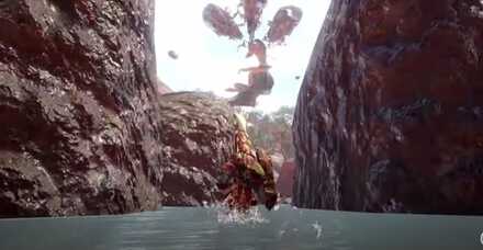 泥の壁でハンターを追い詰める