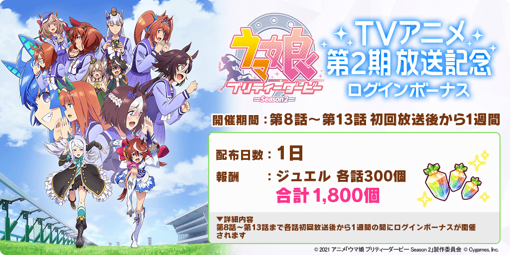 TVアニメ第2期放送記念ログインボーナスを開催