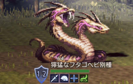 獰猛なフタゴヘビ別種