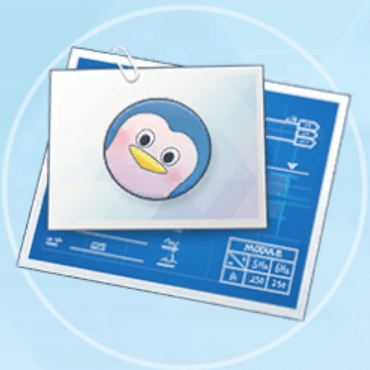 アングリーアデリーのバッジの設計図画像