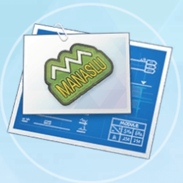 マナスルのフェルトバッジの設計図画像