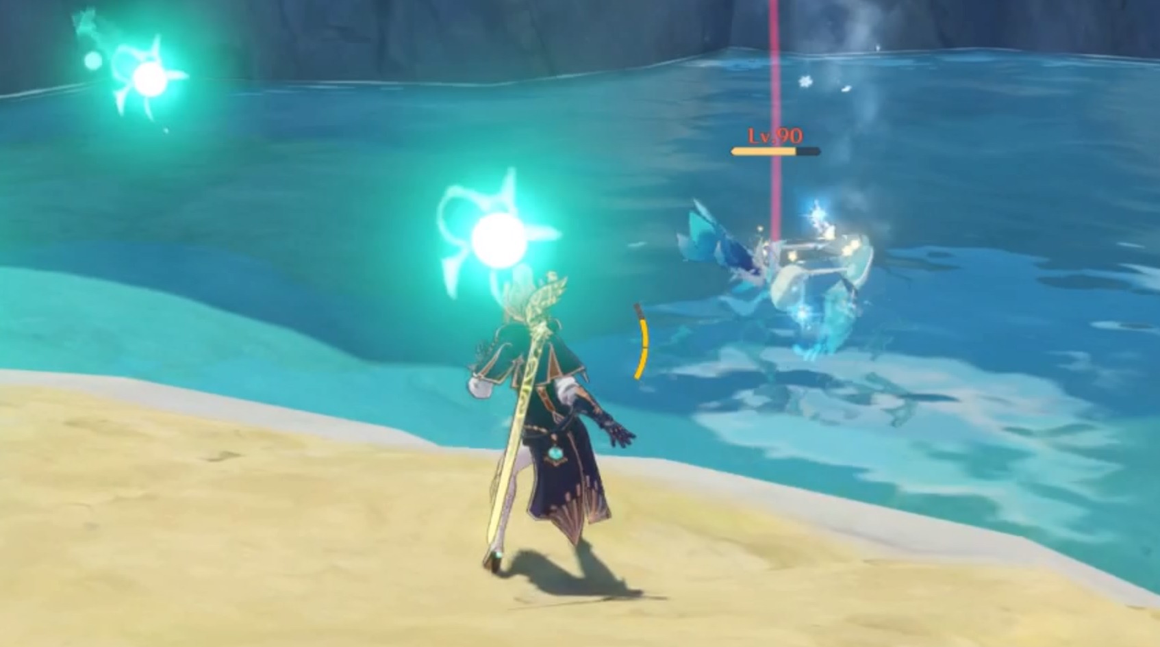 水中に吹っ飛ばせるとすぐに倒せる