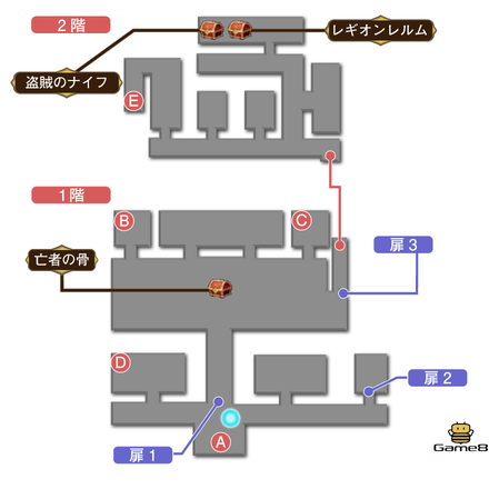 バーナードの屋敷簡易マップ