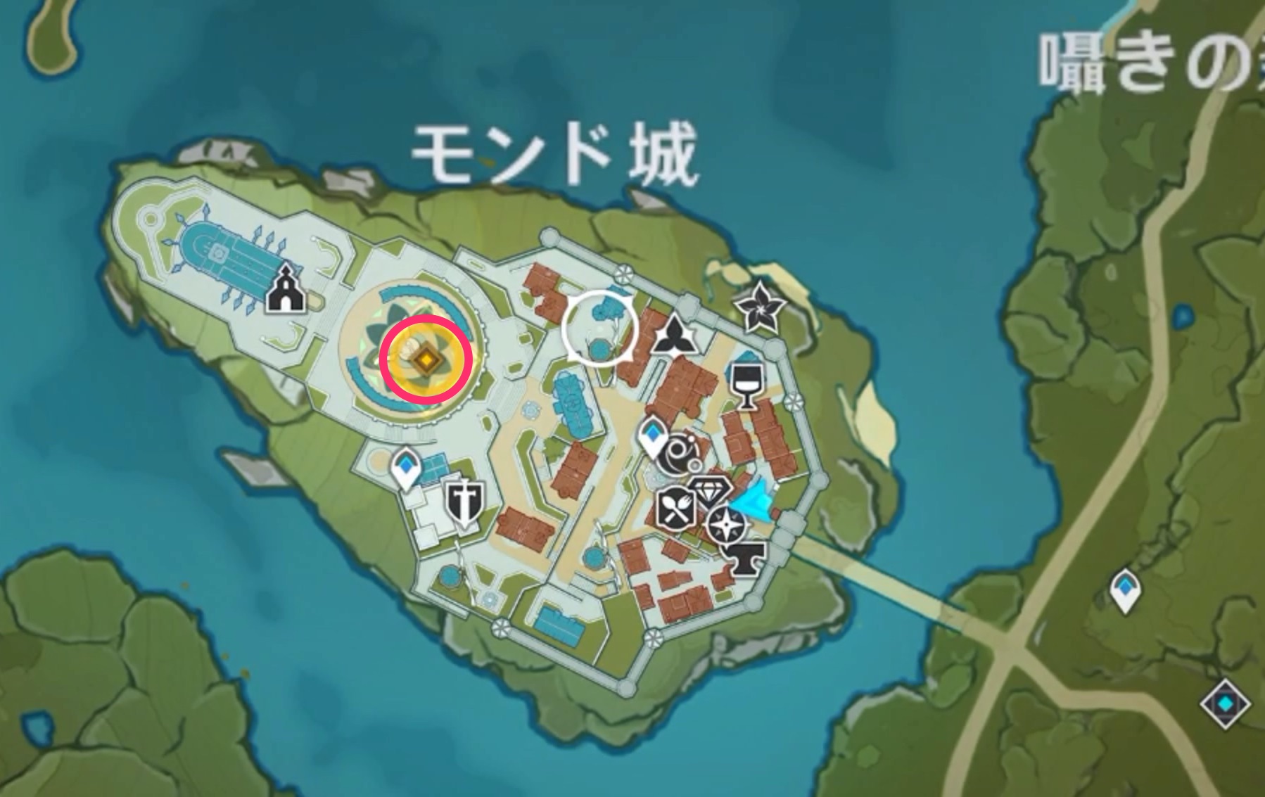 モンド城の広場に行く