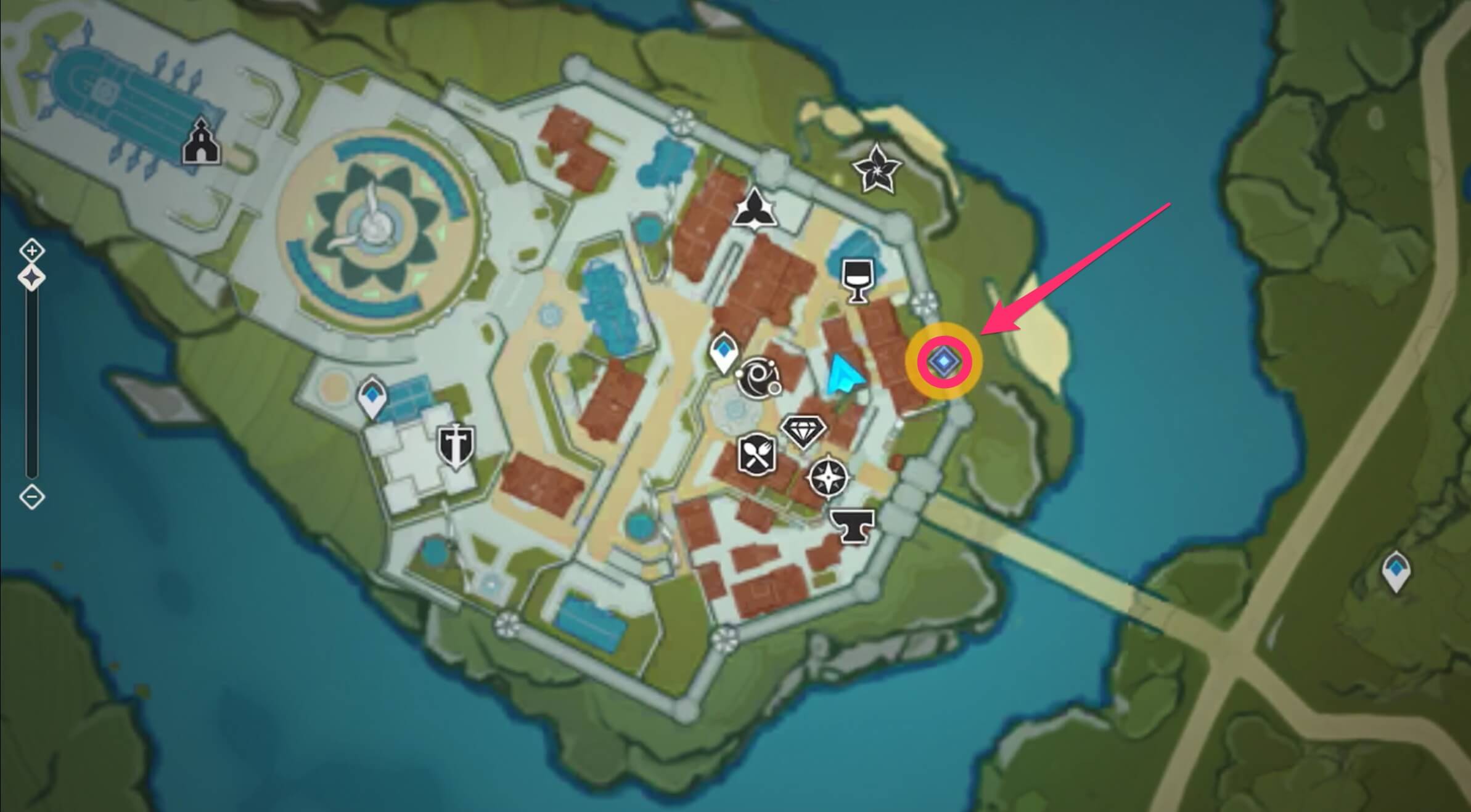 城壁の上にある枯れ花を片付ける