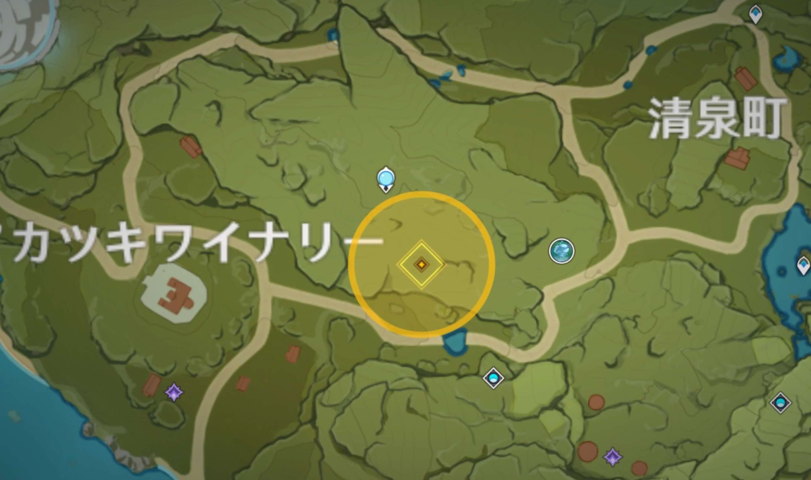 マップにマークされた場所に行く