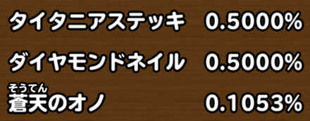 目玉装備排出確率の画像
