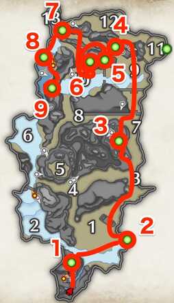 メインキャンプから集めるルート