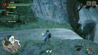 翔蟲で崖を渡っていく