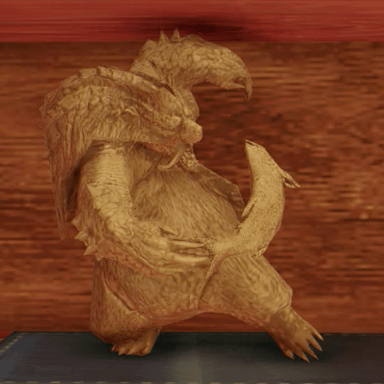 青熊獣の木彫り