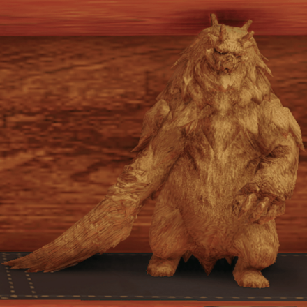 雪鬼獣の木彫り