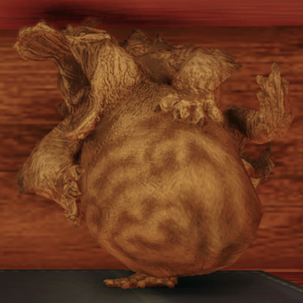 河童蛙の木彫り