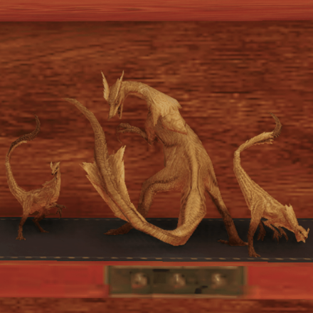 鎌鼬竜の木彫り