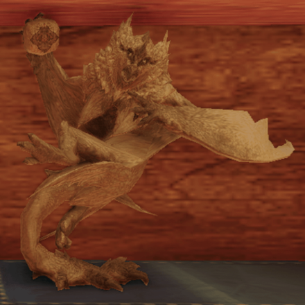 天狗獣の木彫り