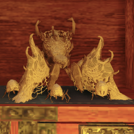 妃蜘蛛の木彫り