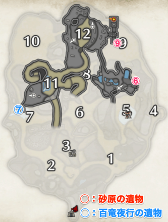 砂原の先人の遺物の場所