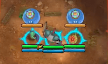 真ん中を突き飛ばし3体を横に並べる