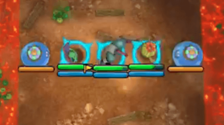 2ターン目に左右のキングスライムをつきとばす