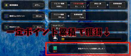 狩友チケット_報酬