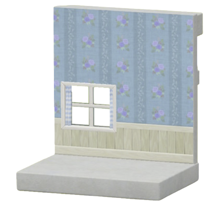 あおいくさばなもようのかべ画像