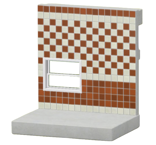 あかいツートンタイルのかべ画像