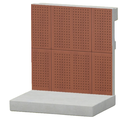 あかいパンチングボードのかべ画像