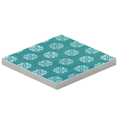 グリーンのフラワーフローリング画像