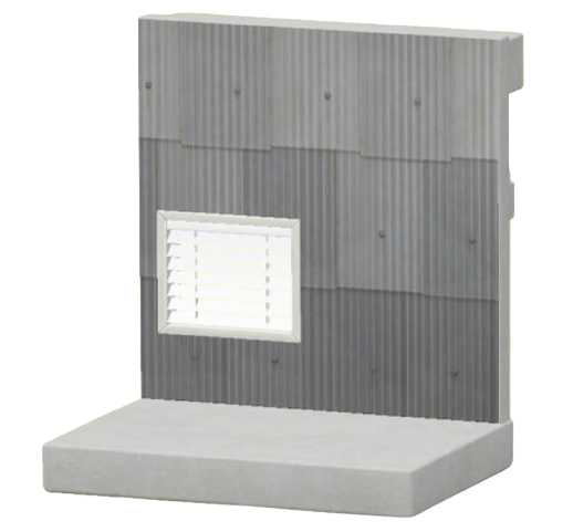 グレーのトタンかべ画像