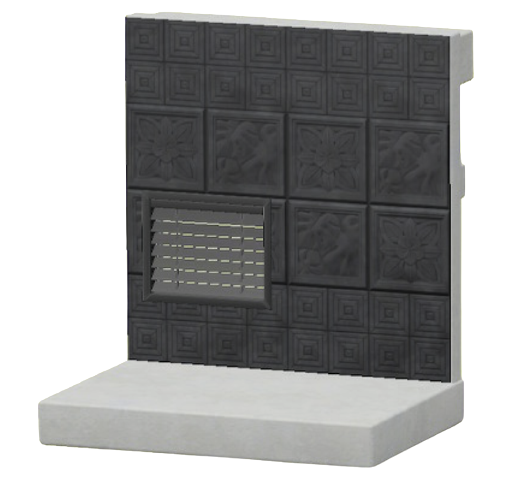 くろいボタニカルタイルのかべ画像