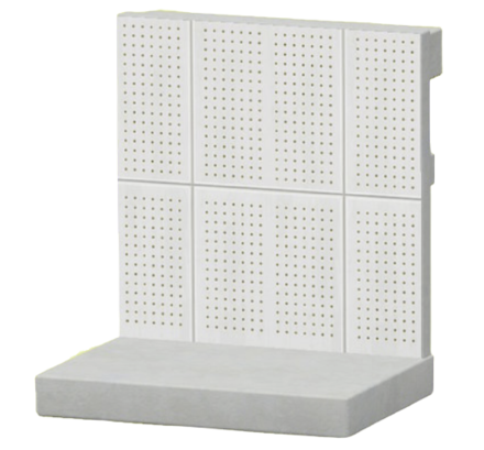 しろいパンチングボードのかべ画像