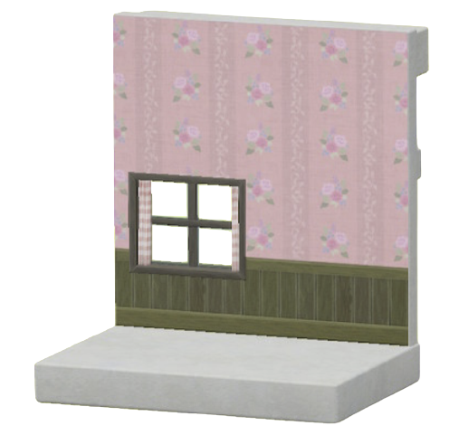 ピンクのくさばなもようのかべ画像