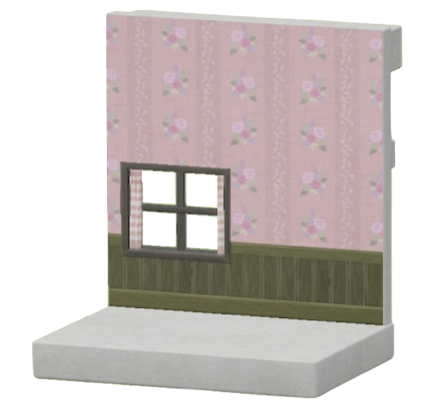 ピンクのくさばなもようのかべ画像