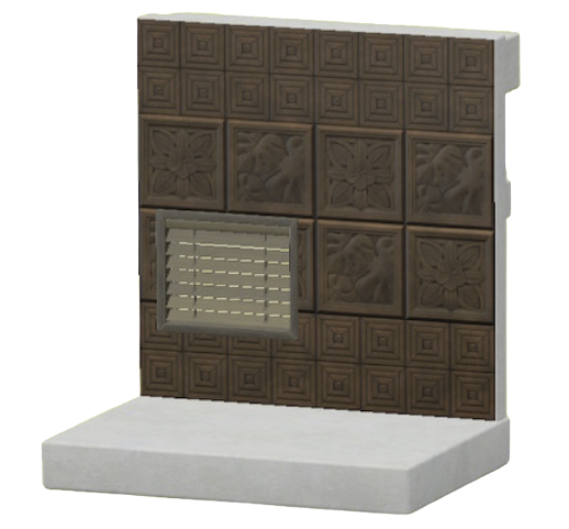 ブラウンボタニカルタイルのかべ画像