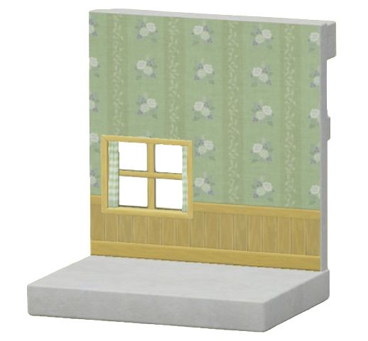 みどりのくさばなもようのかべ画像