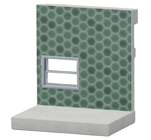 みどりのハニカムタイルのかべ画像