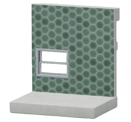 みどりのハニカムタイルのかべ画像