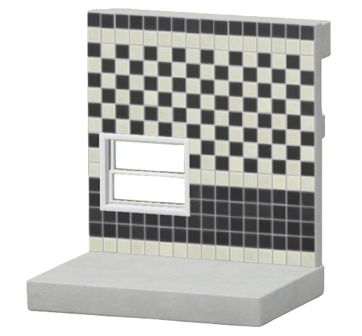 モノクロツートンタイルのかべ画像