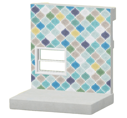 ブルーのモロッカンタイルかべ画像