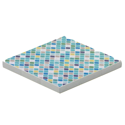 ブルーのモロッカンタイルゆか画像