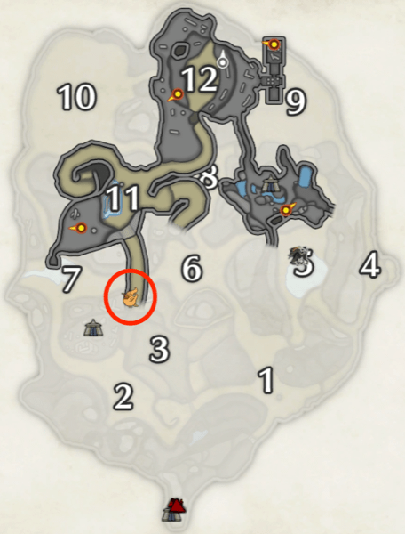 橙ヒトダマドリの砂原