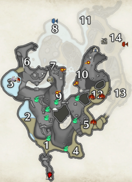 緑ヒトダマドリの溶岩洞の上層