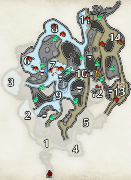 緑ヒトダマドリの溶岩洞の下層