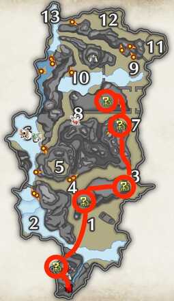 特産タケノコの採取ルート