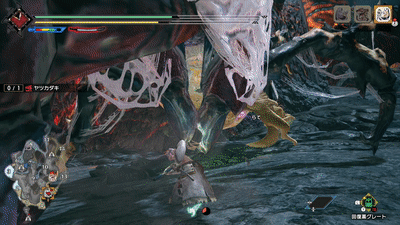 ヤツカダキ移動なぎ払いブレス