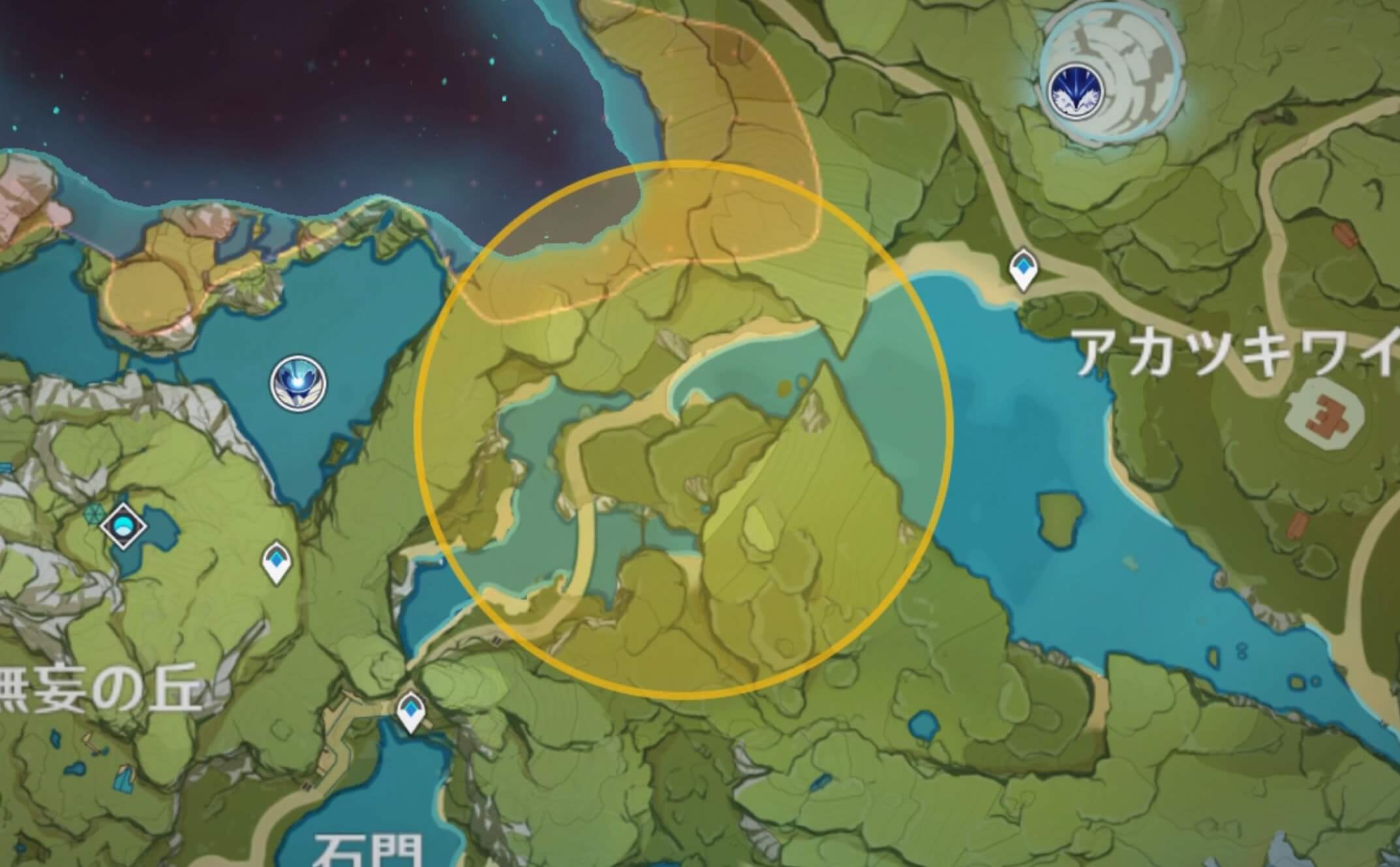 其の一の探索エリアは「璃月・石門」付近