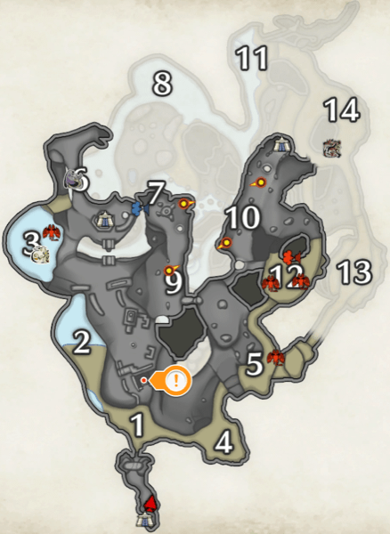 イシモリトカゲの溶岩洞の上層