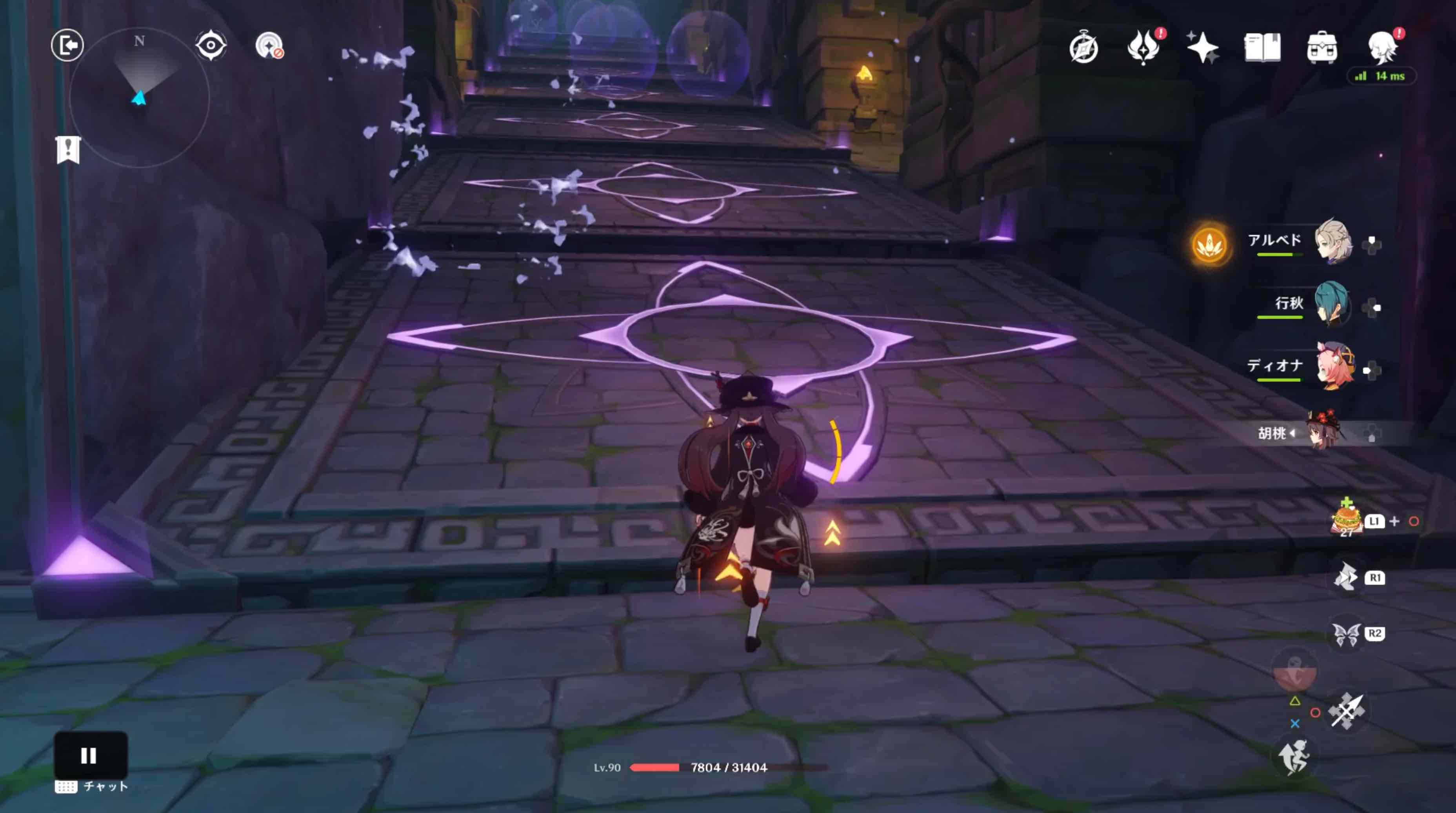 バブルが迫る+床が落ちる道を上まで進む