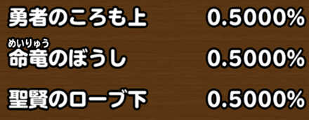 目玉装備排出確率の画像