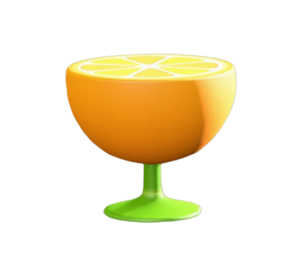 オレンジのサイドテーブル画像