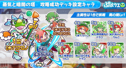 蒸気と暗闇の塔 攻略成功デッキ設定キャラその2